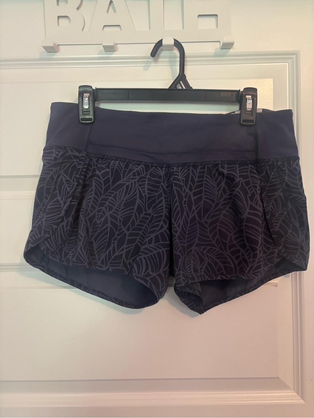 lululemon athletica Navy Leaf-Print Athletic Skort Shorts
